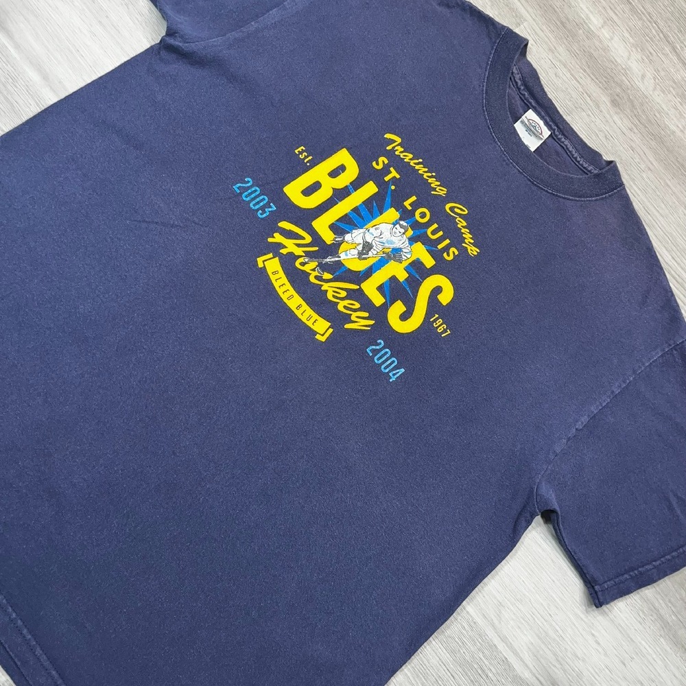 St. Louis Blues Hockey Vintage 2003/04‎ Training Camp T-Shirt Mens L Graphic